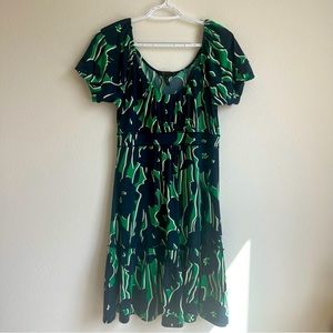 🔥Memorial Day Sales🔥BCBG MaxAzria blue green floral print dress